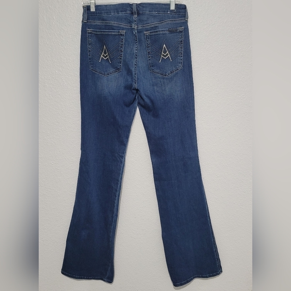 7 For All Mankind A Pocket Distressed Flare Jeans Sz 30